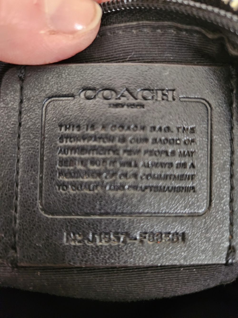 COACH Black Leather Satchel with Contrasting Tan Handles J1957-F88561 Orig Tags - Picture 11 of 11